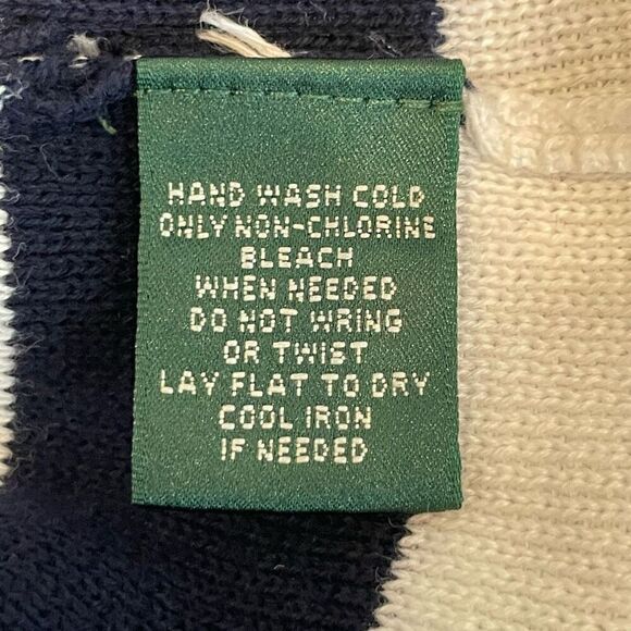 Lauren Ralph Lauren Blue White Nautical Button Front Knitted Cardigan Size M - Picture 7 of 8